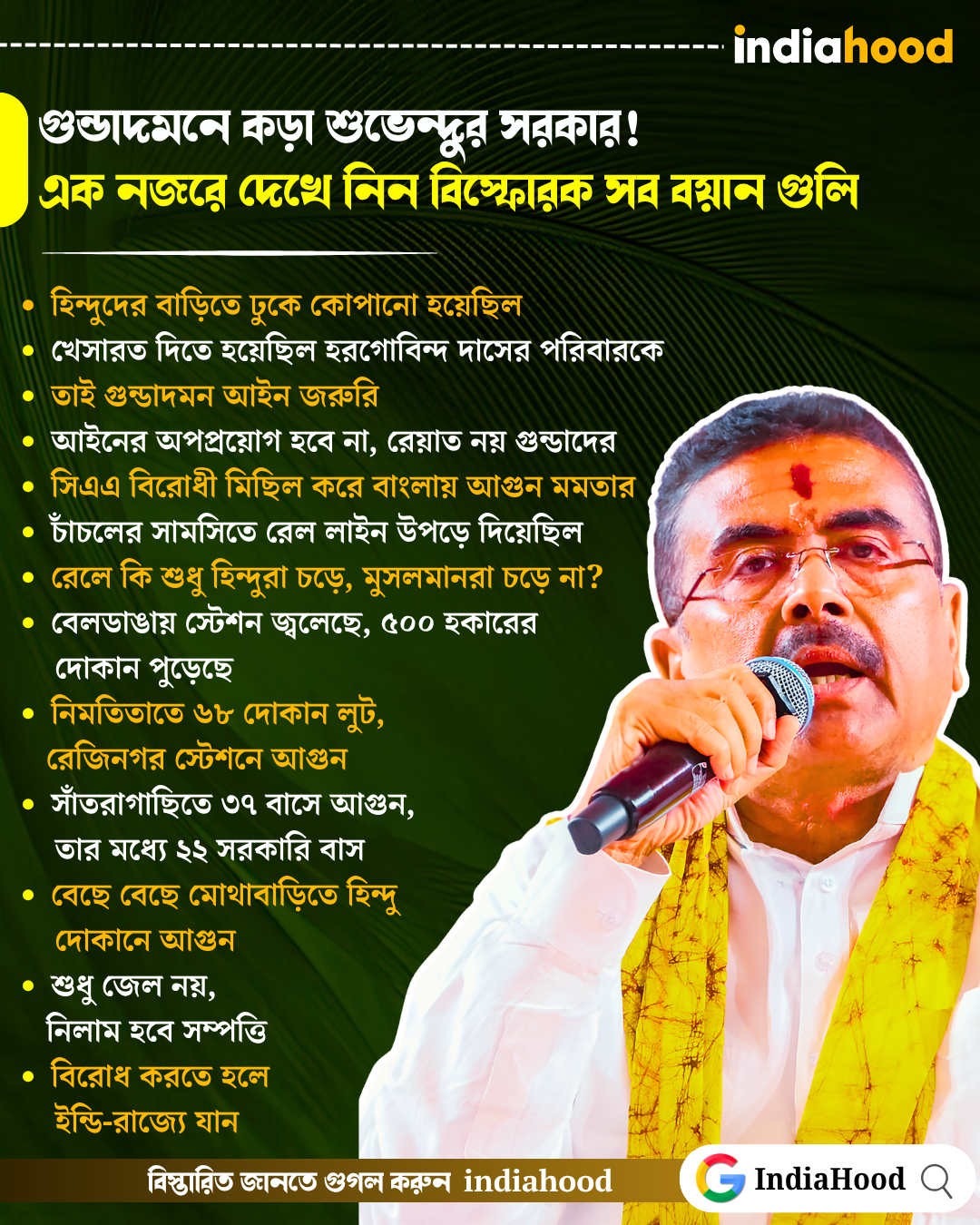 গুন্ডাদমনে কড়া শুভেন্দুর সরকার!